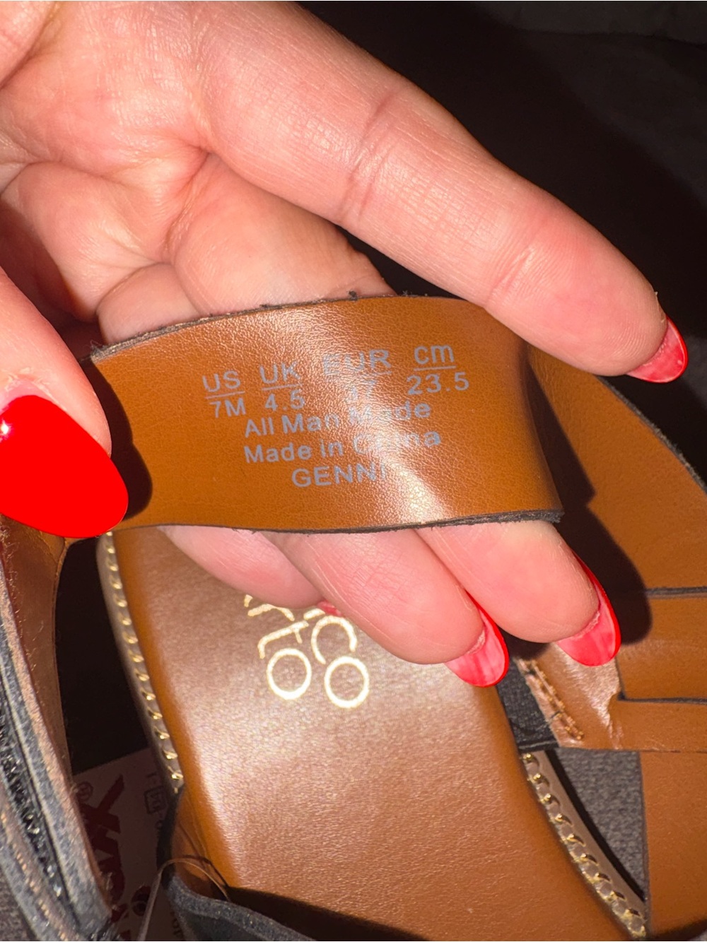 Franco Sarto Black and Brown Leather Cross-Strap Sandals - Picture 6 of 6